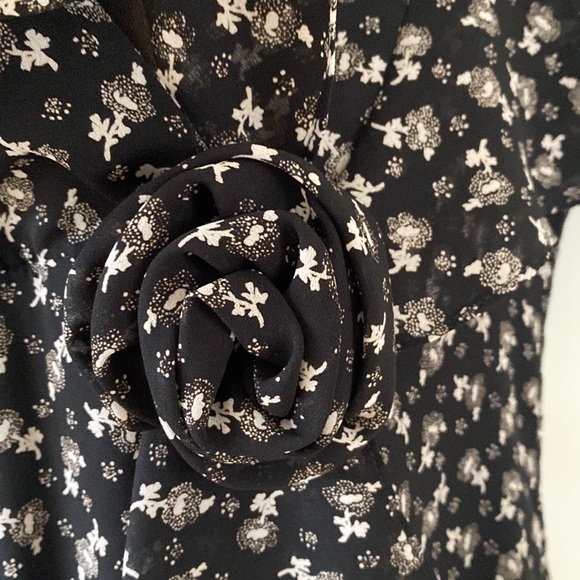 COPY - Vintage ALGO dress Black with white flowers. - Picture 3 of 5